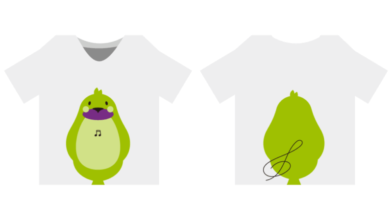 「ルリアン合唱団」という子ども合唱団のロゴとキャラクター